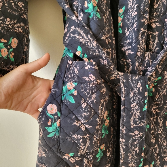 RACHEL ANTONOFF LOUIE QUILTED DUSTER ROBE in Block Floral Size XS - Picture 8 of 8